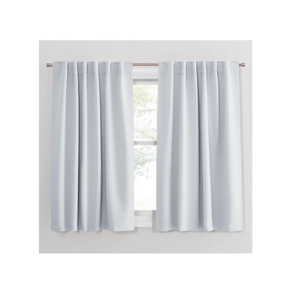 Room Darkening Curtains-Thermal Insulated 52”W x 54”L,‎ Greyish White, 2 Pieces